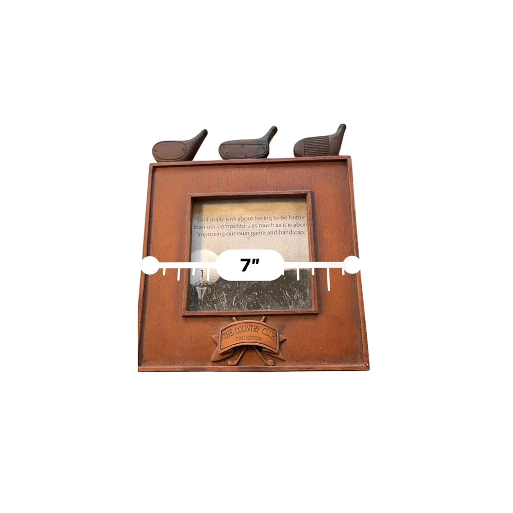 The‎ Country Club Collection Golf Picture Frame Wood 7x7 Vintage Office Decor